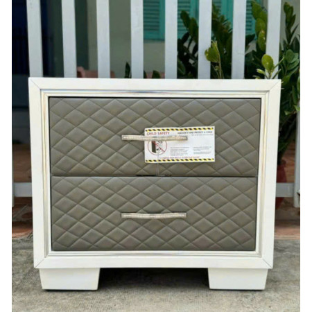 New Classic : Tủ 02 Ngăn + Mặt Hộc Tủ Bọc Nệm Da